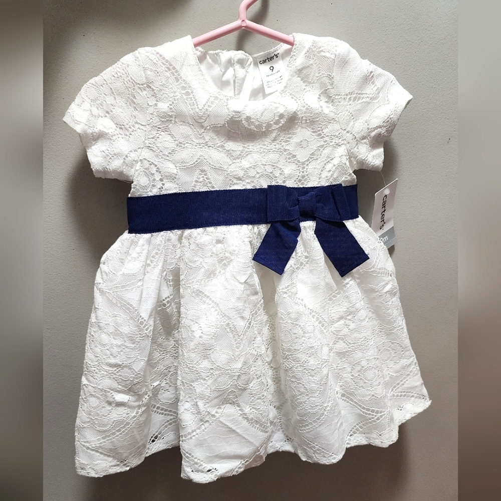 Carter's white lace dress Sz 9mo